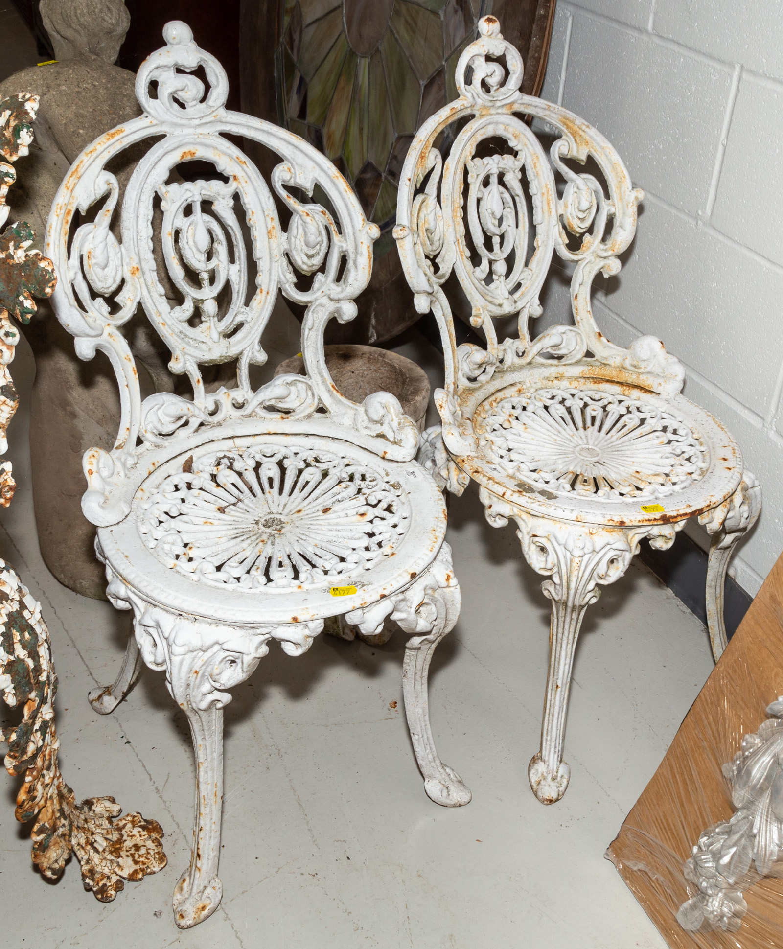 A PAIR OF ROCOCO STYLE CAST IRON 338b02