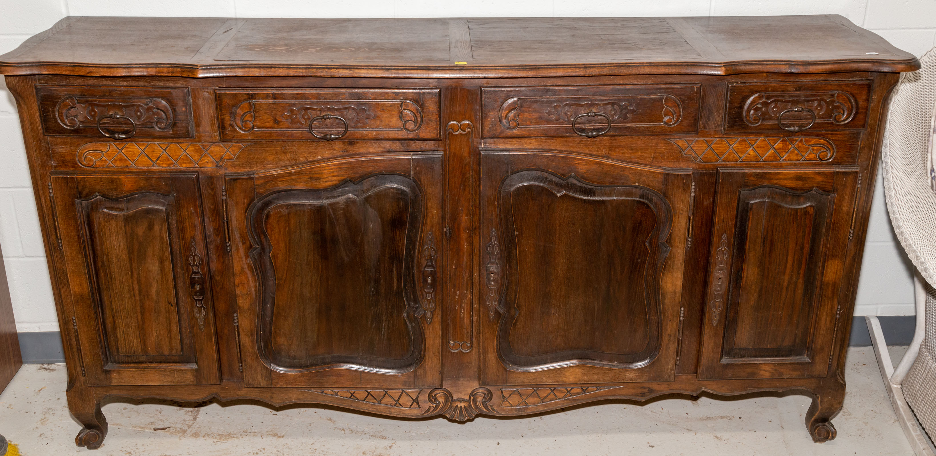 FRENCH PROVINCIAL STYLE OAK SIDEBOARD