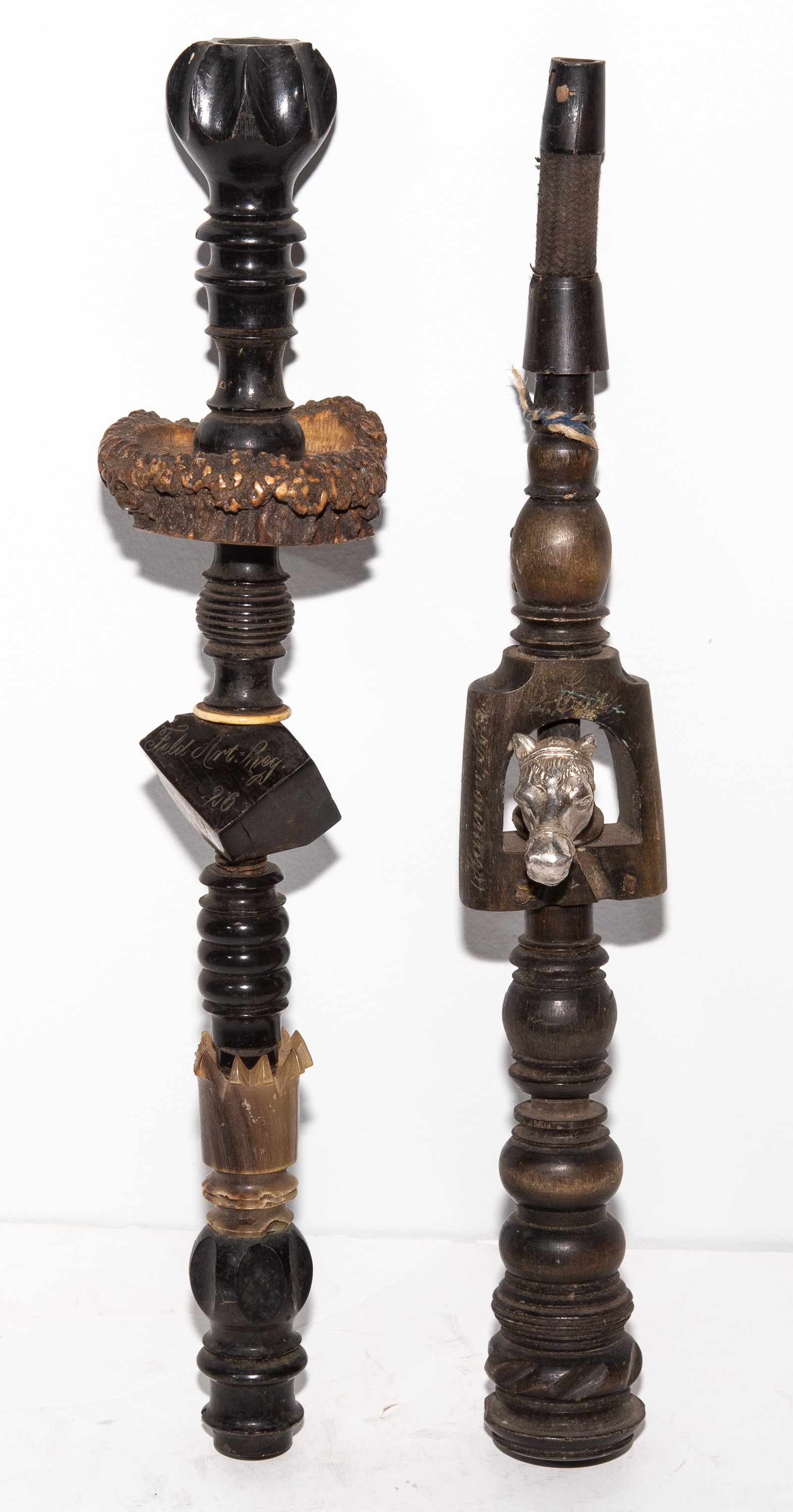TWO ANTIQUE BAGPIPE MOUTH PIECES