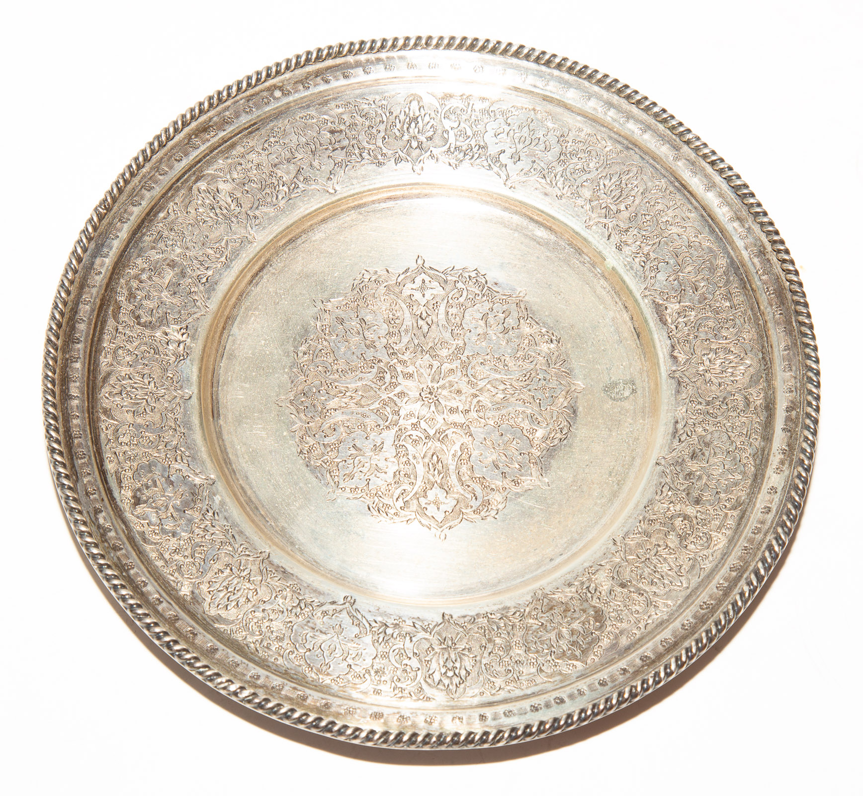 MIDDLE EASTERN PERSIAN SILVER DISH 338b74