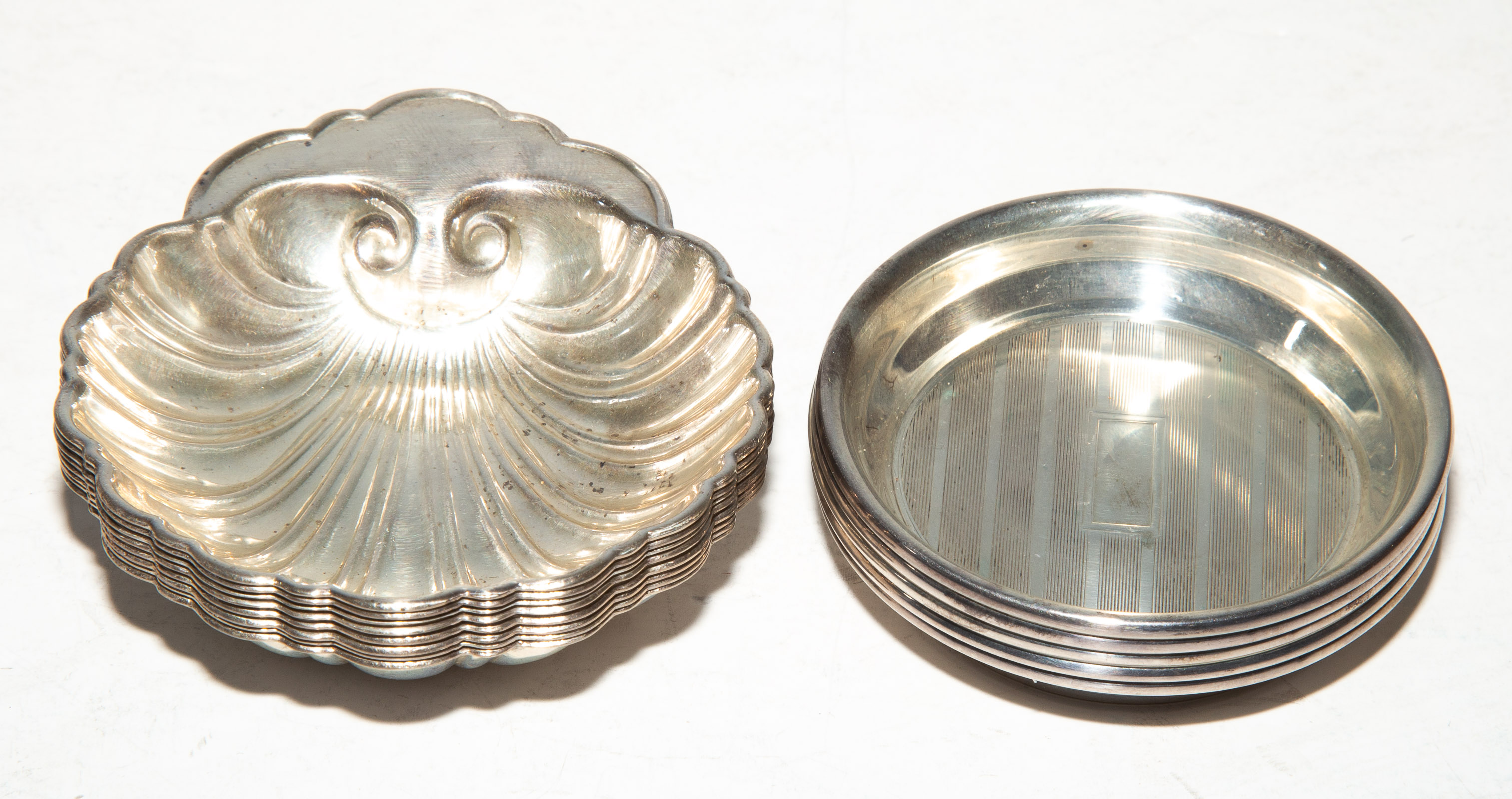 COLLECTION STERLING NUT DISHES Including