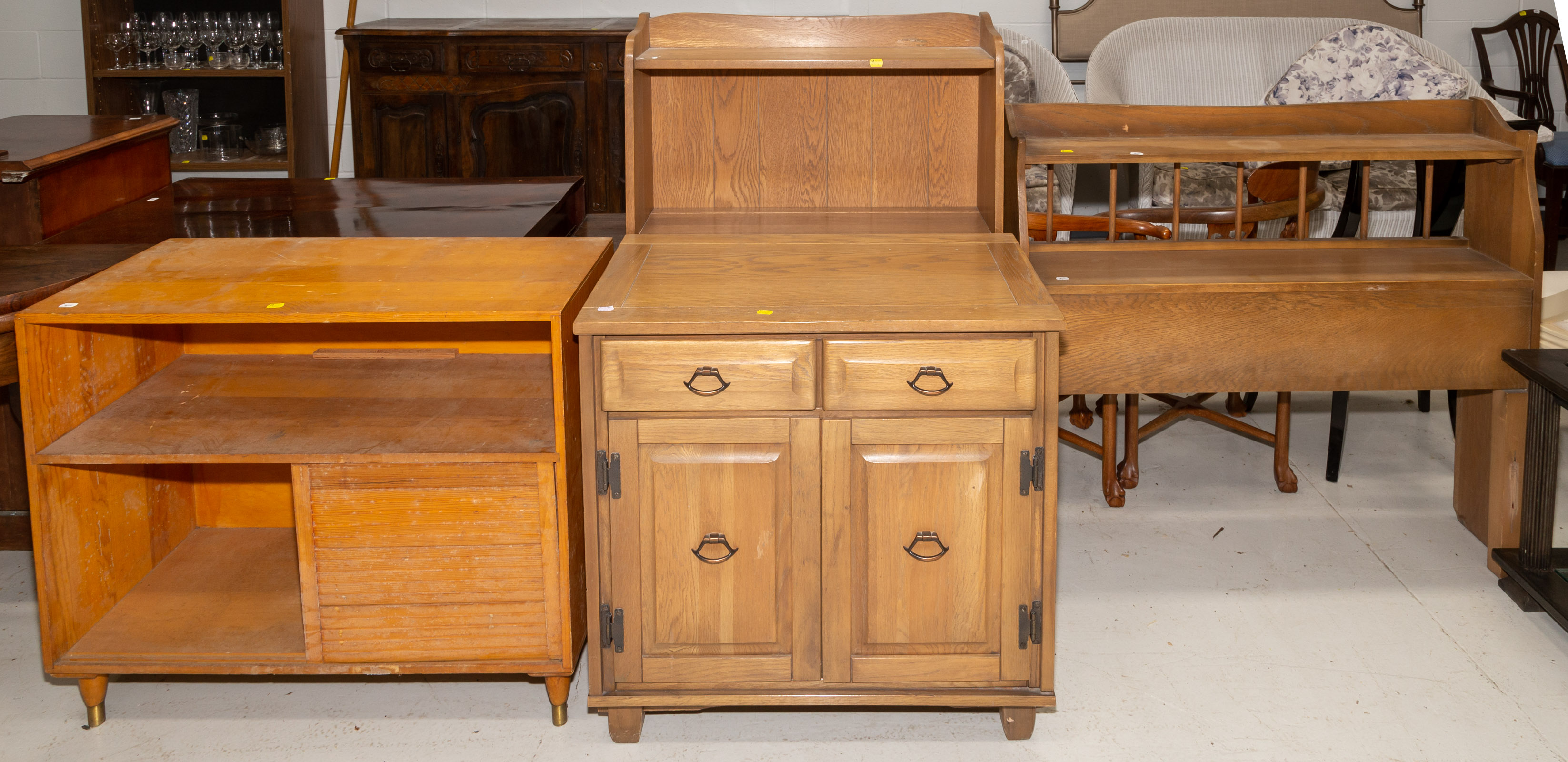 OAK HUTCH CUPBOARD; PINE CABINET