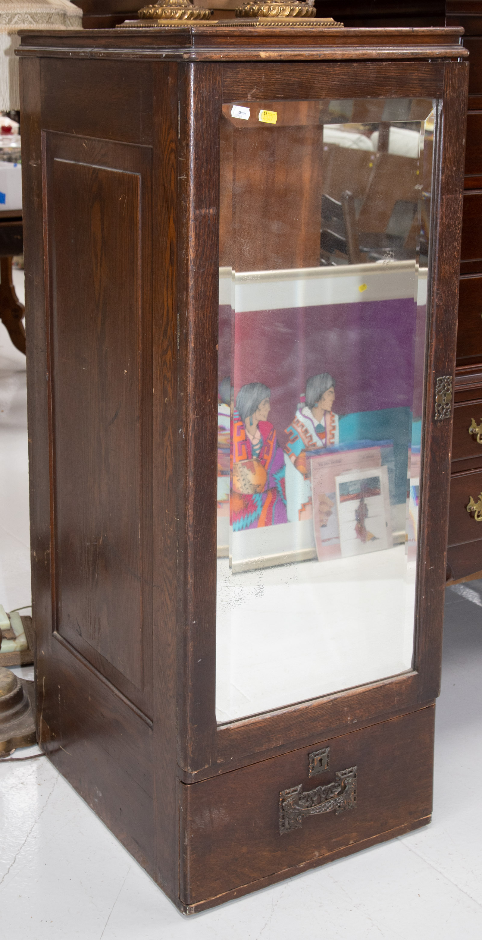 LATE VICTORIAN DIMINUTIVE OAK WARDROBE 338bab