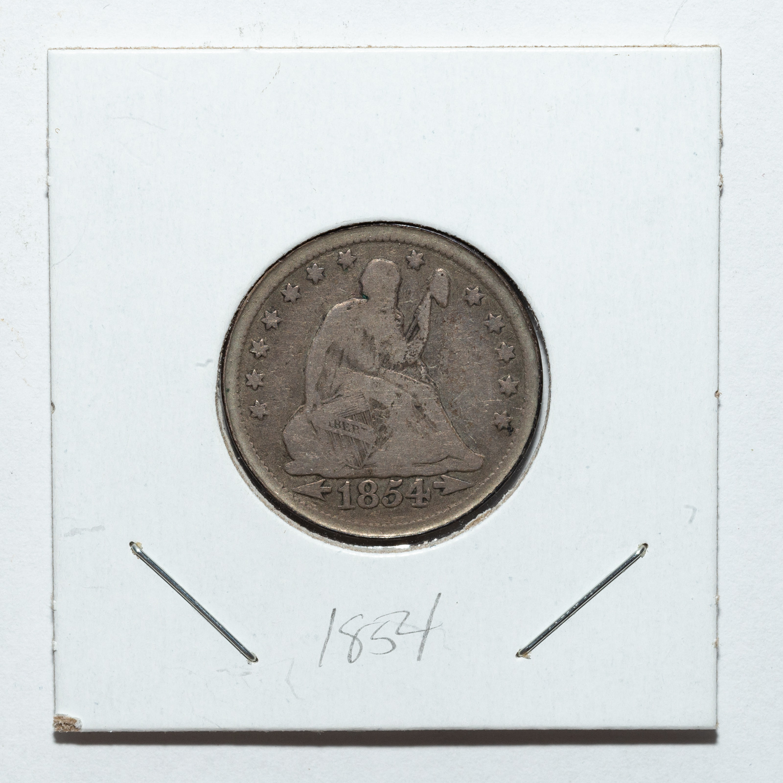 1854 WITH ARROWS SEATED QUARTER