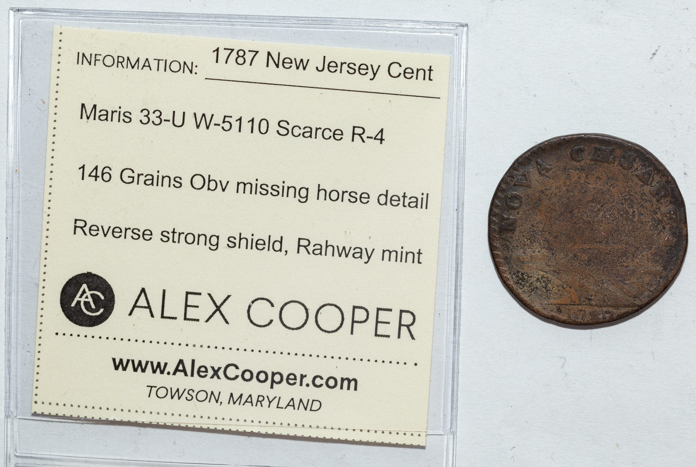 1787 NEW JERSEY CENT MARIS 33 U 338bc5