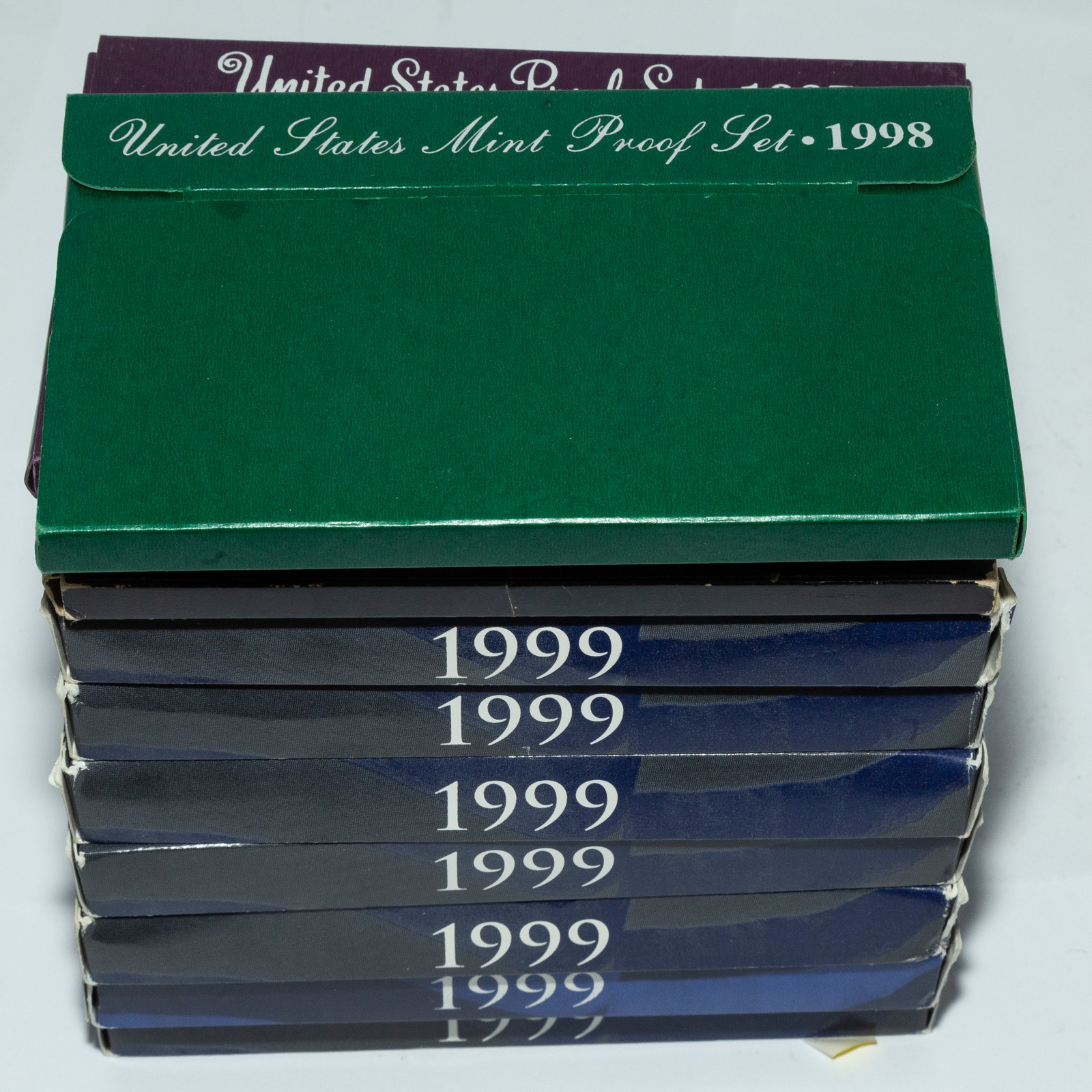 TEN US PROOF SETS ( 7-1999) 1974,