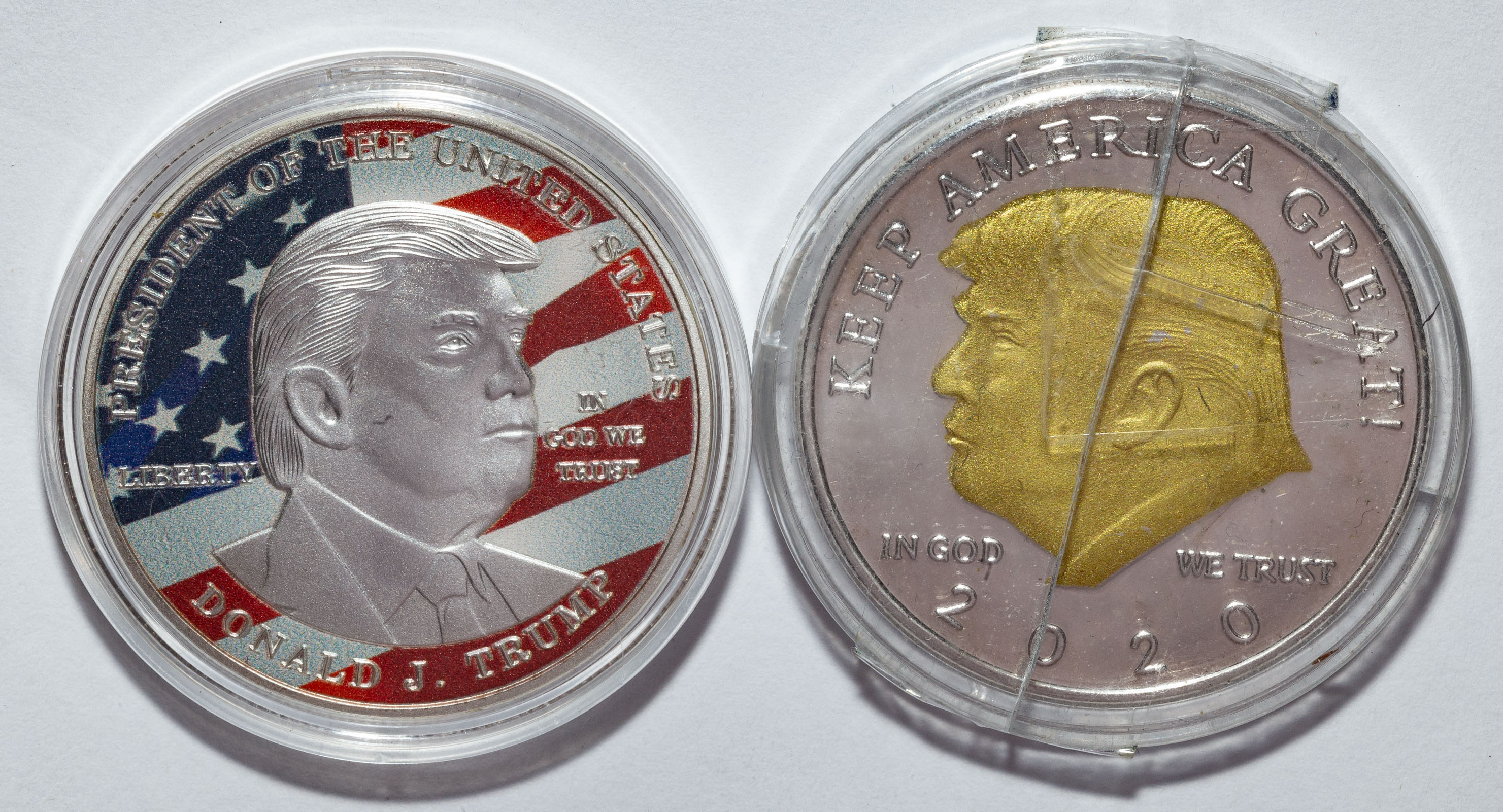 COLORIZED SILVER & GOLD PLATED TRUMP