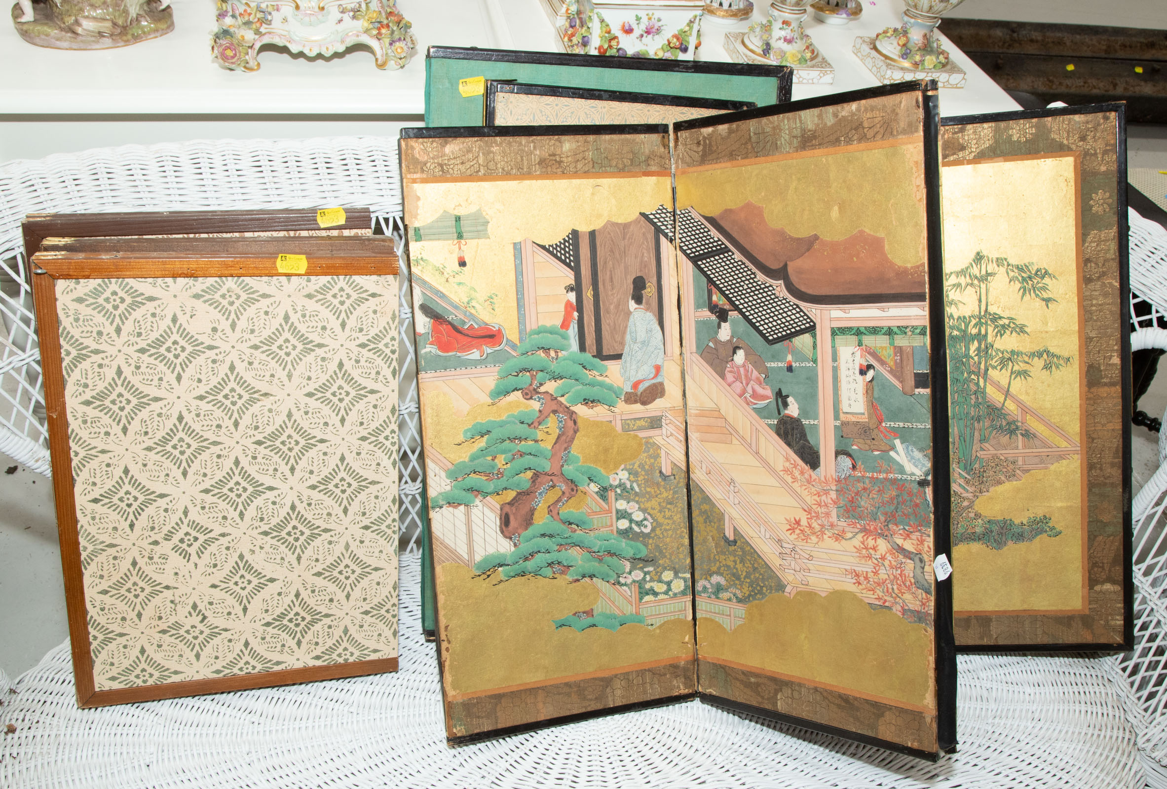 FIVE SMALL JAPANESE FOLDING SCREENS