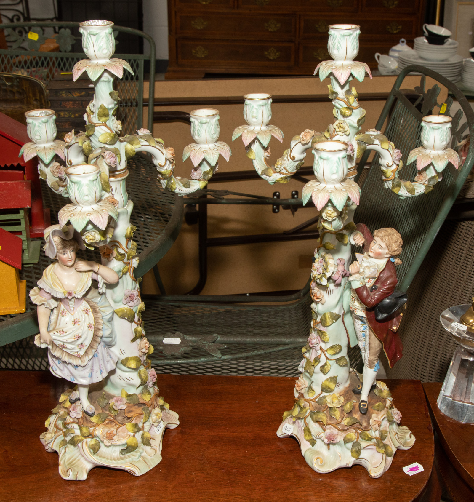 A PAIR OF GERMAN PORCELAIN FIGURAL 338ce5