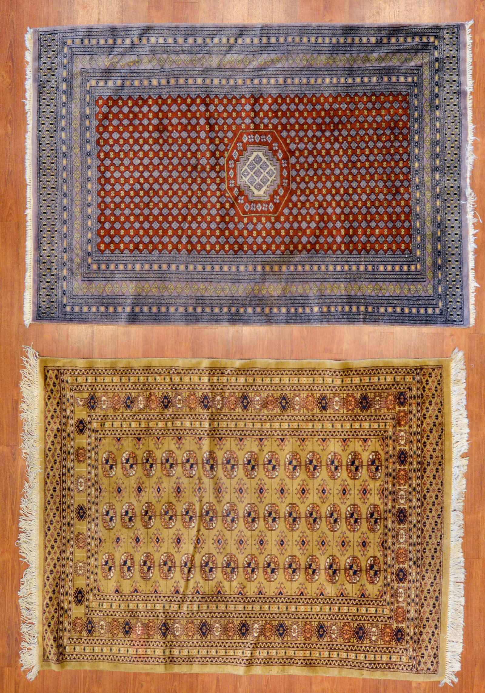 TWO BOKHARA RUGS, PAKISTAN, 4.3