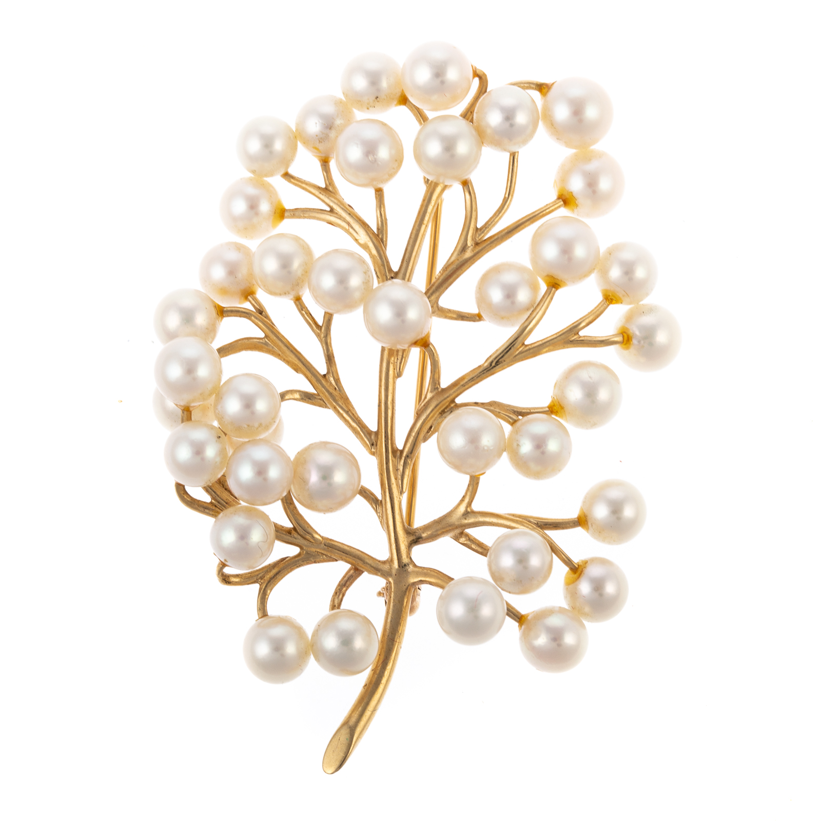 A PEARL BRANCH BROOCH IN 14K YELLOW 338d99