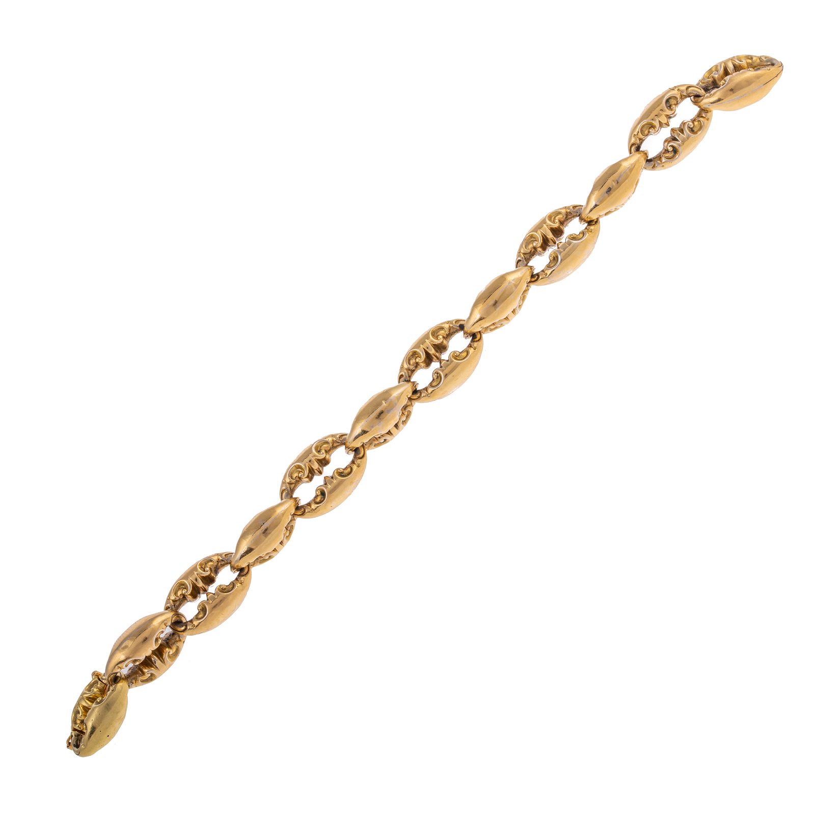 AN 18K YELLOW GOLD UNIQUE LINK