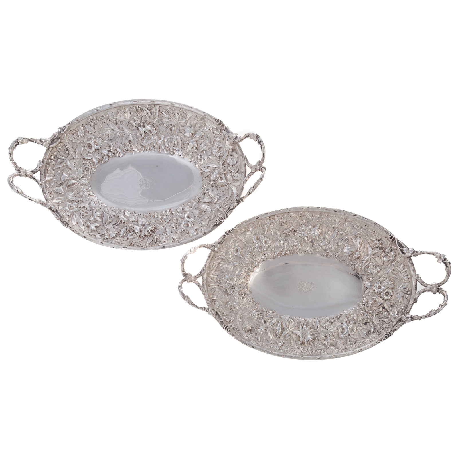 A PAIR OF S KIRK SON SILVER REPOUSSE 338dff