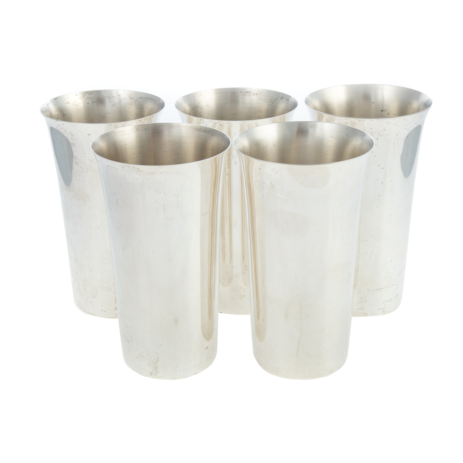 FIVE STERLING MINT JULEP CUPS Including