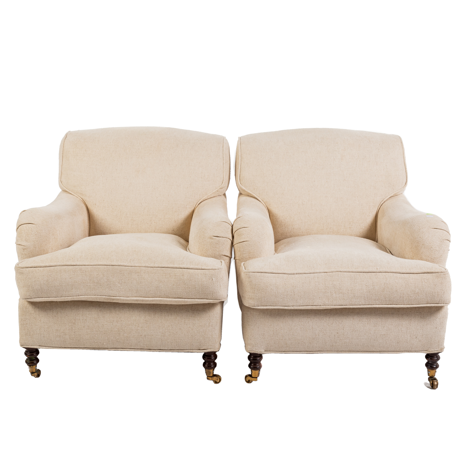 A PAIR OF GEORGE SMITH UPHOLSTERED