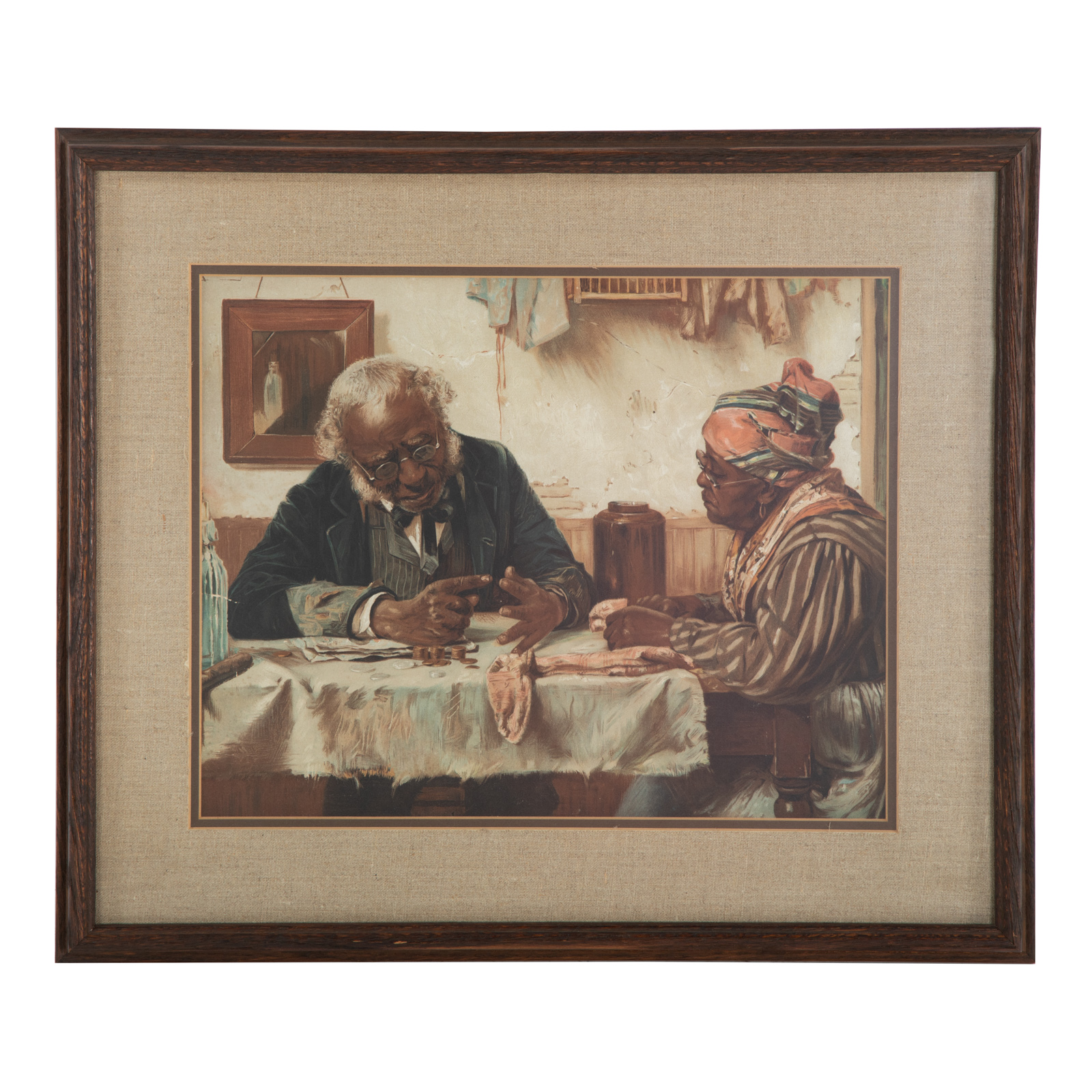 ARTIST UNKNOWN. COUPLE AT THE TABLE,