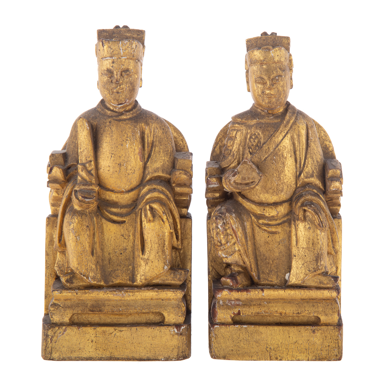 A PAIR OF CHINESE CARVED GILDED 338f3e
