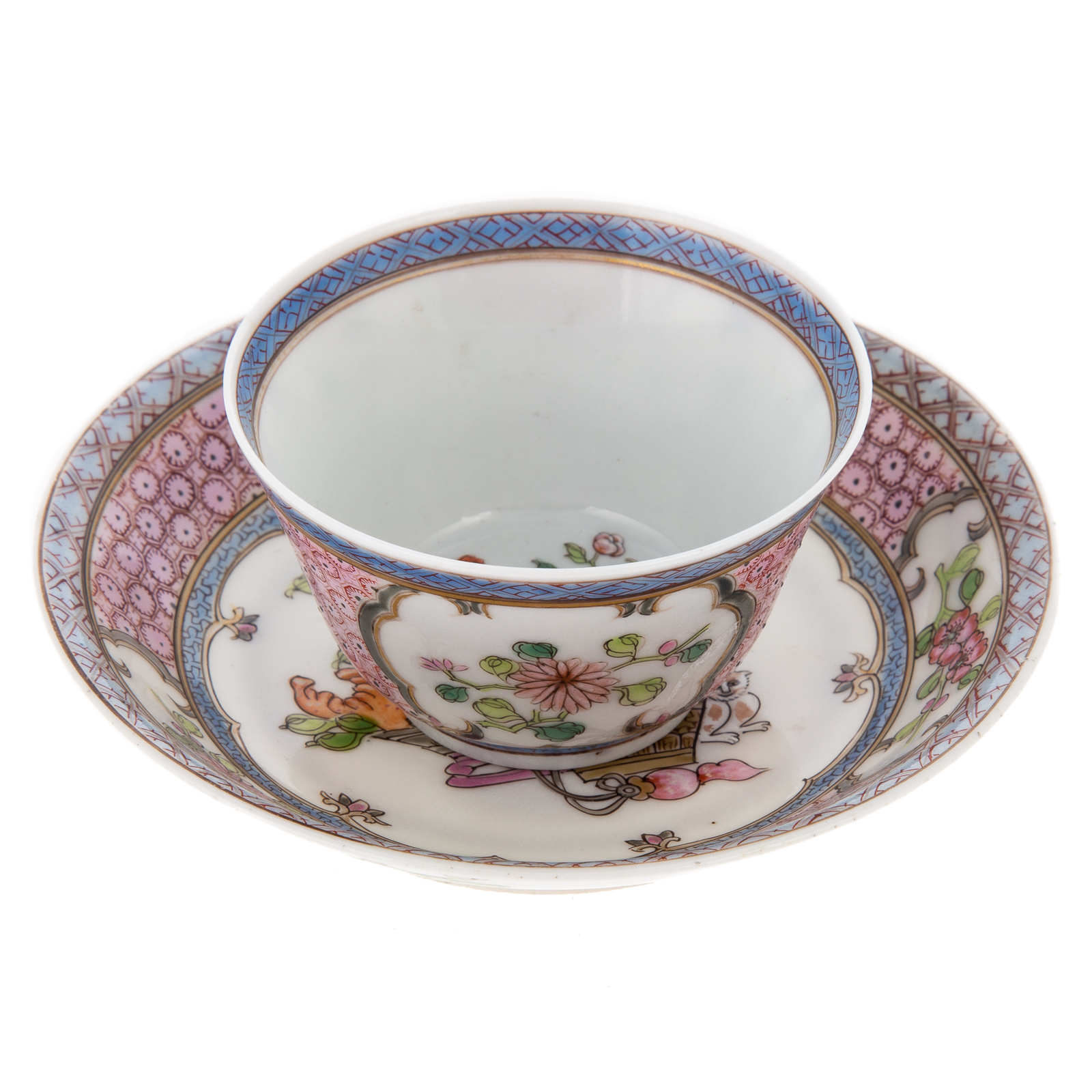 CHINESE EXPORT FAMILLE ROSE CUP SAUCER 338f4e