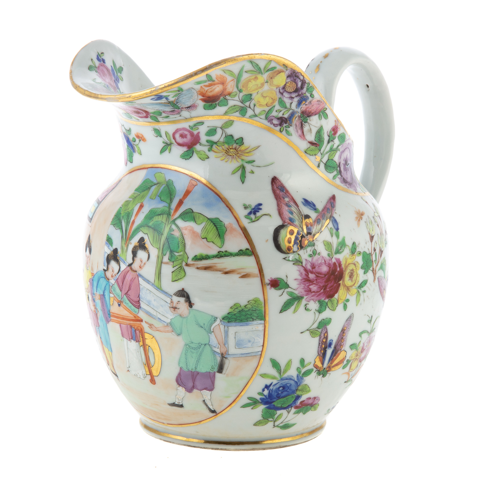 CHINESE EXPORT ROSE MANDARIN PITCHER 338f6f