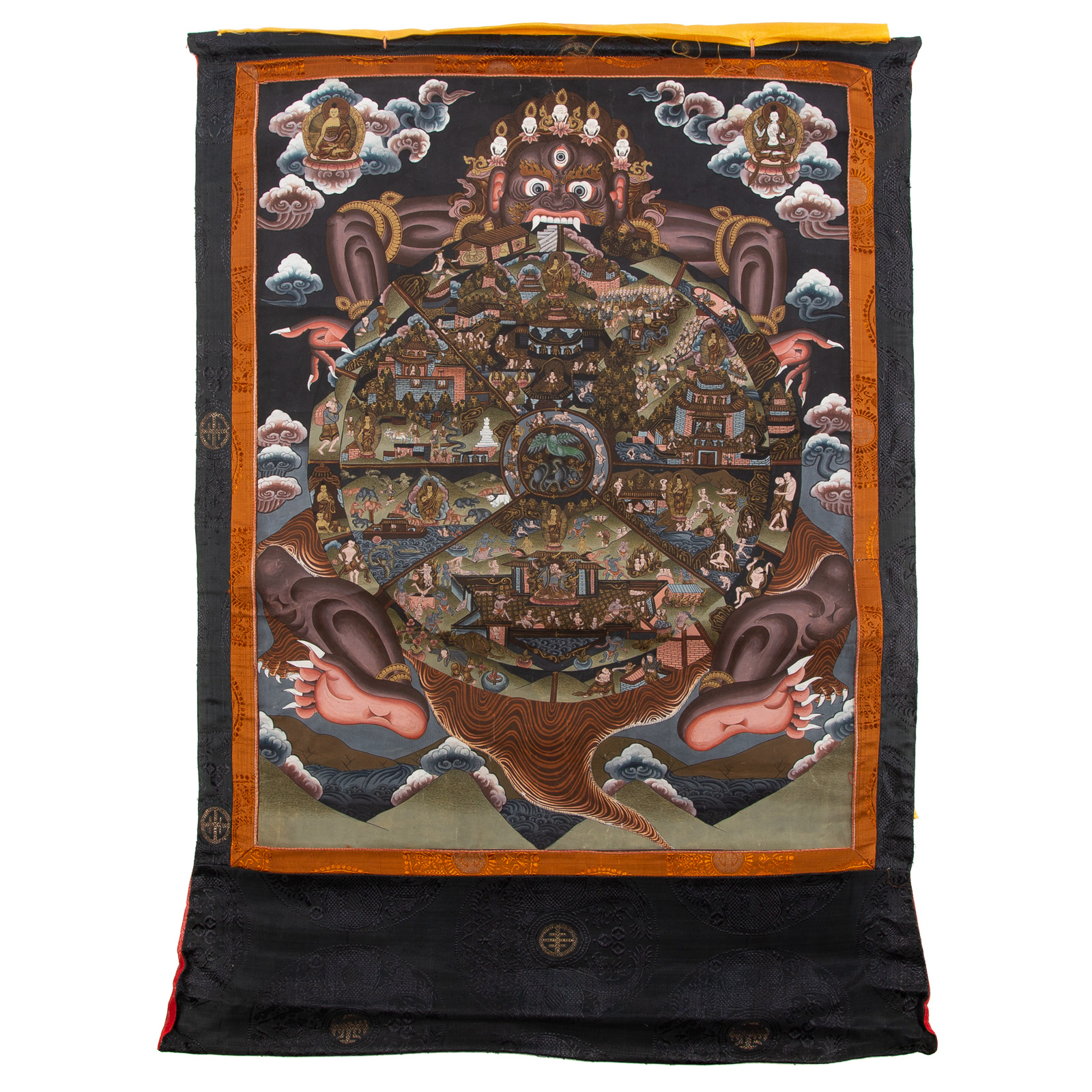 TIBETAN THANGKA DEPICTING WHEEL