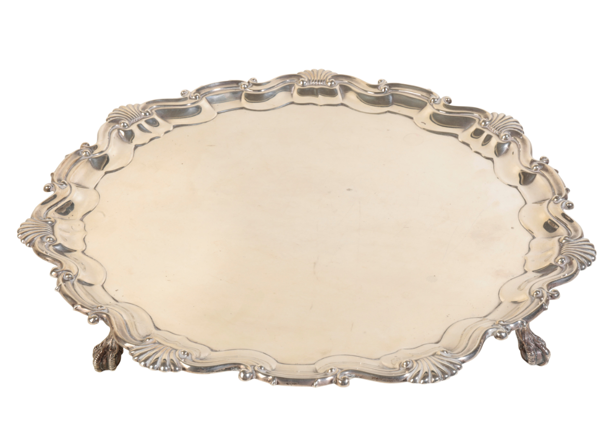 A 20TH CENTURY SILVER SALVER by 338f9c