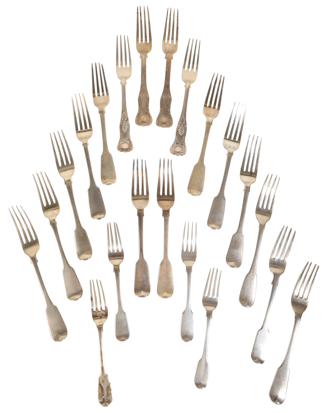 A QUANTITY OF SILVER FORKS including