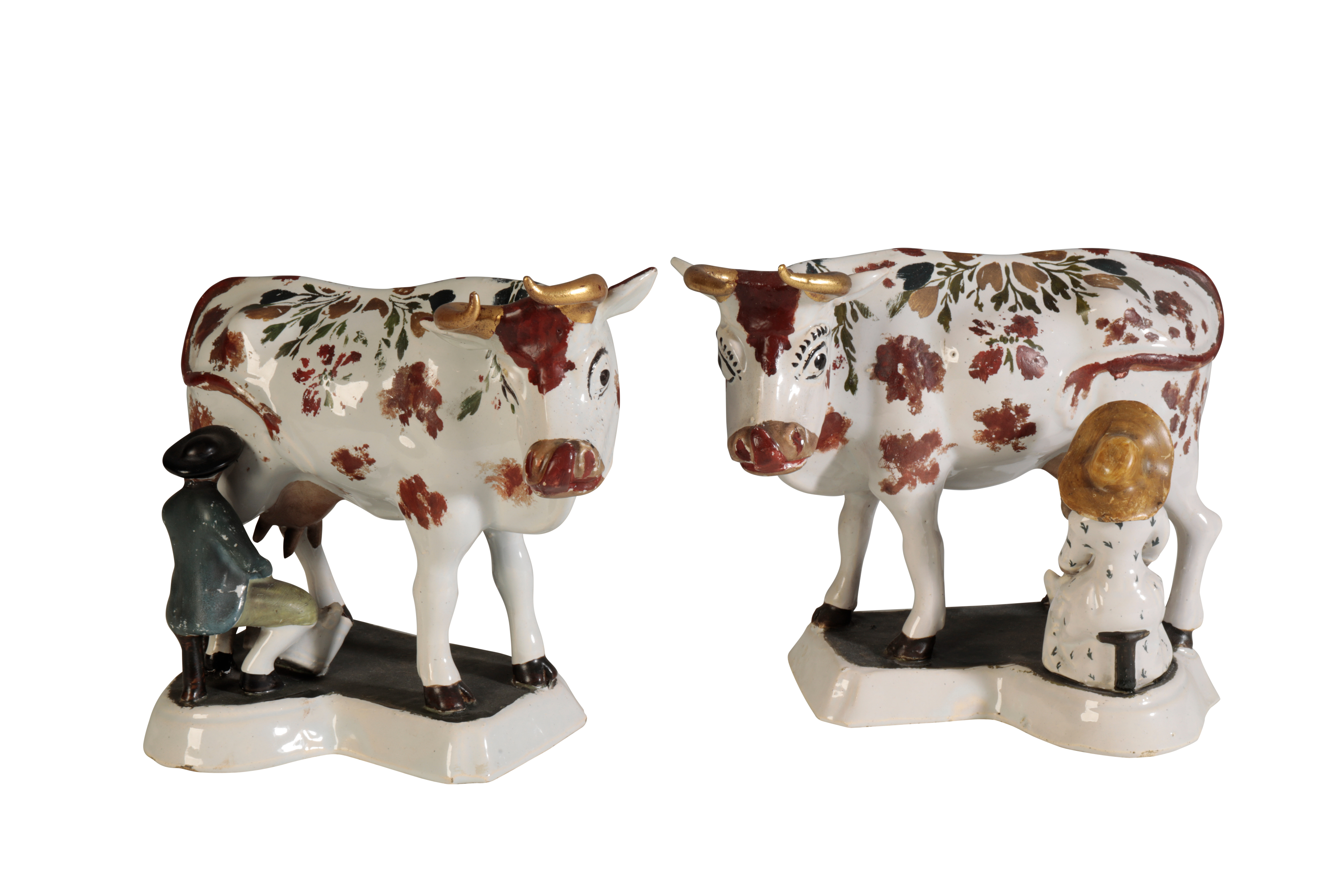 A PAIR OF DELFT POLYCHROME MODELS OF