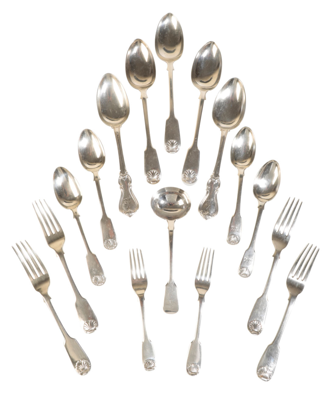 A QUANTITY OF SILVER FLATWARE including 338fb0