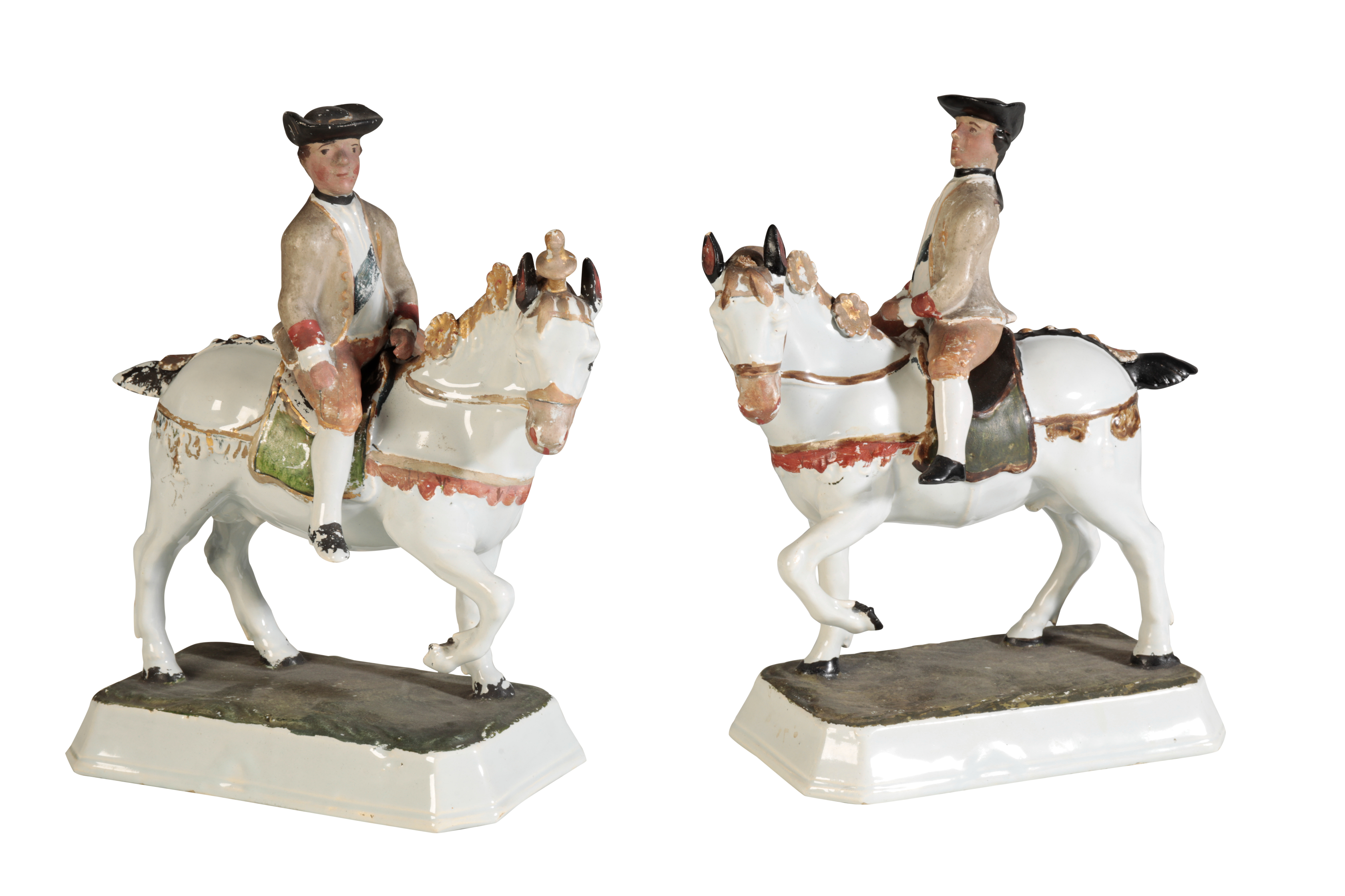 A PAIR OF DELFT POLYCHROME MODELS OF