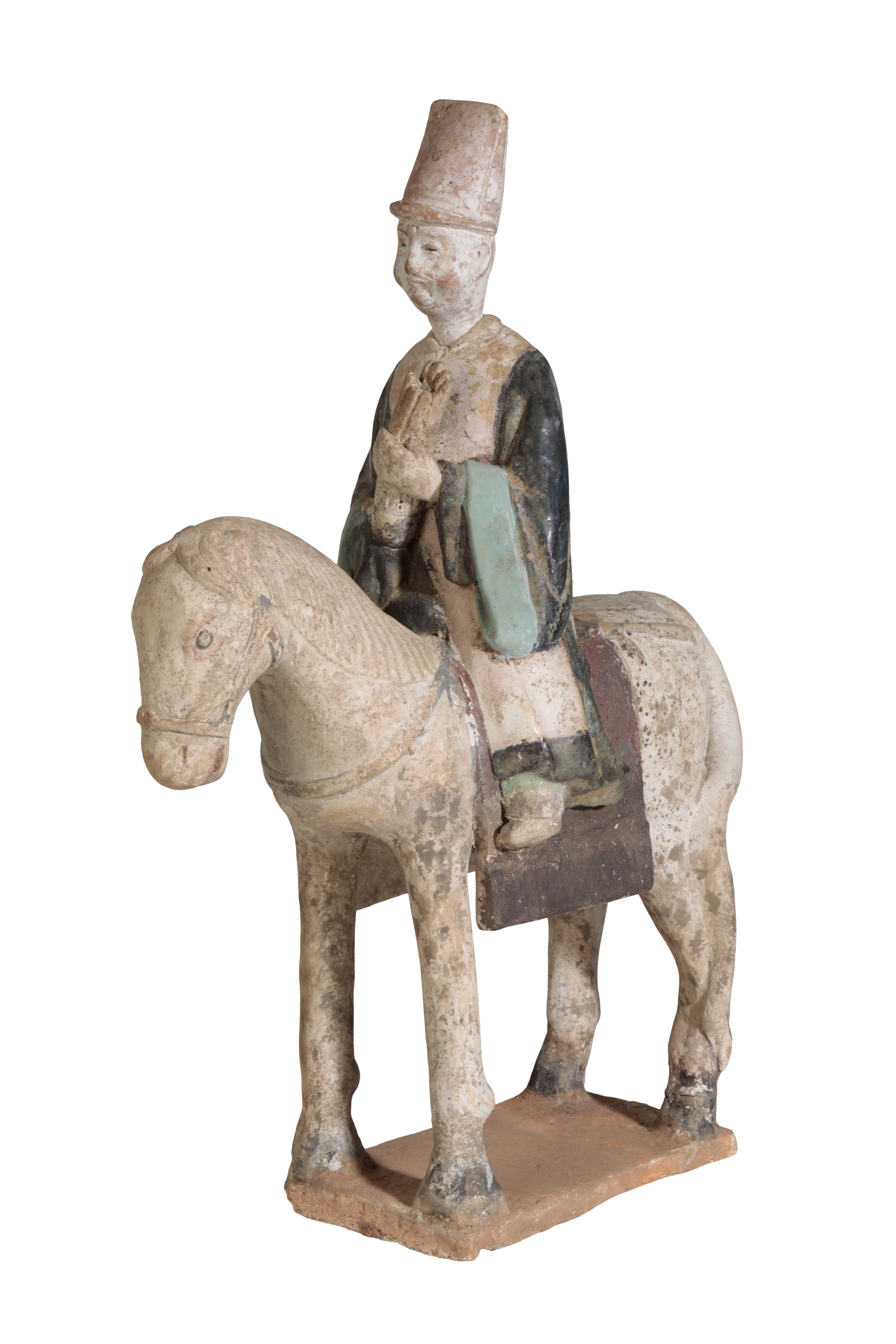 PAINTED POTTERY FIGURE OF A HORSE