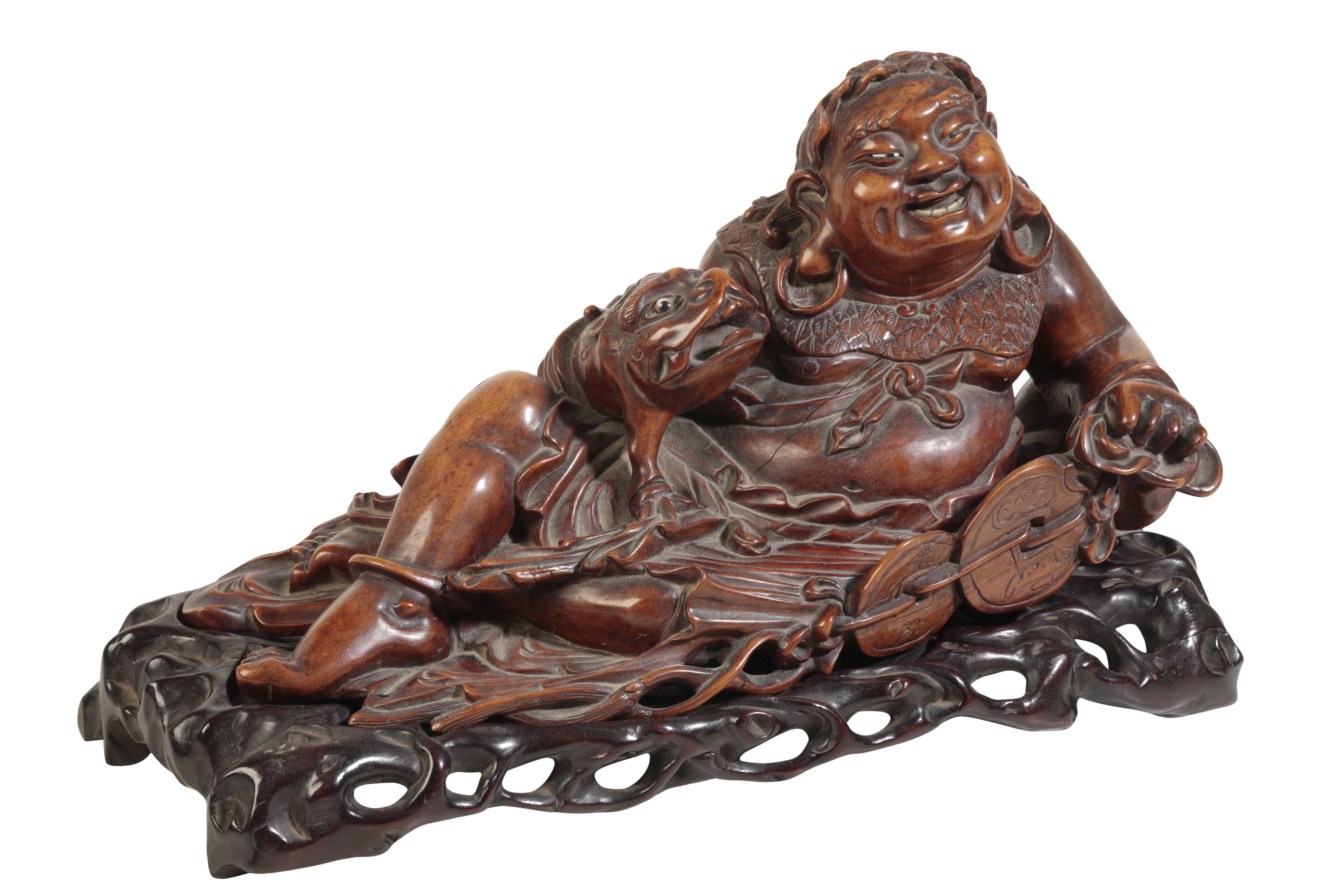 LARGE CARVED HARDWOOD GROUP, QING