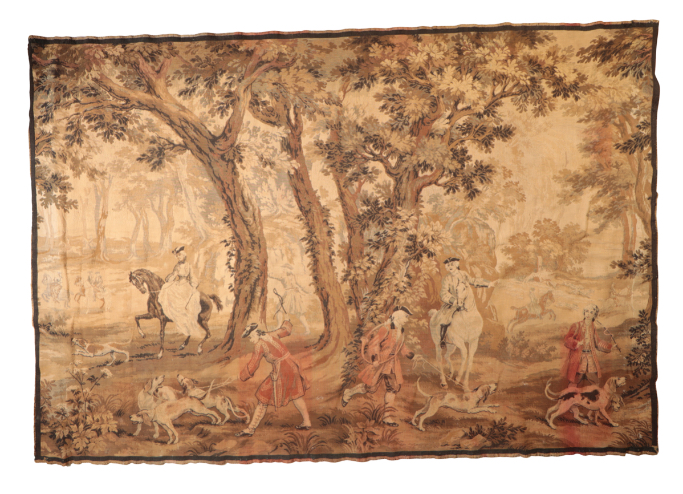 TWO HUNTING TAPESTRIES 21st century,