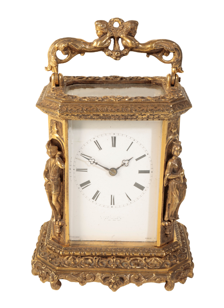 A FRENCH STRIKING CARRIAGE CLOCK,