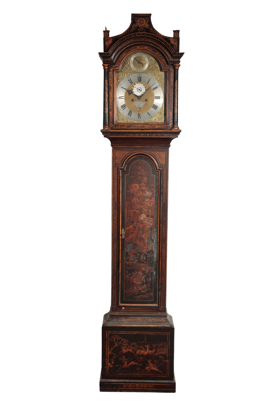 A GEORGE III CHINOISERIE LONGCASE 33903b