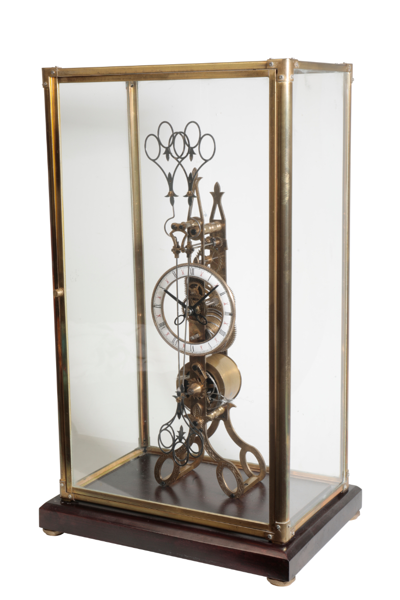 AN UNUSUAL SCISSOR SKELETON CLOCK 339034