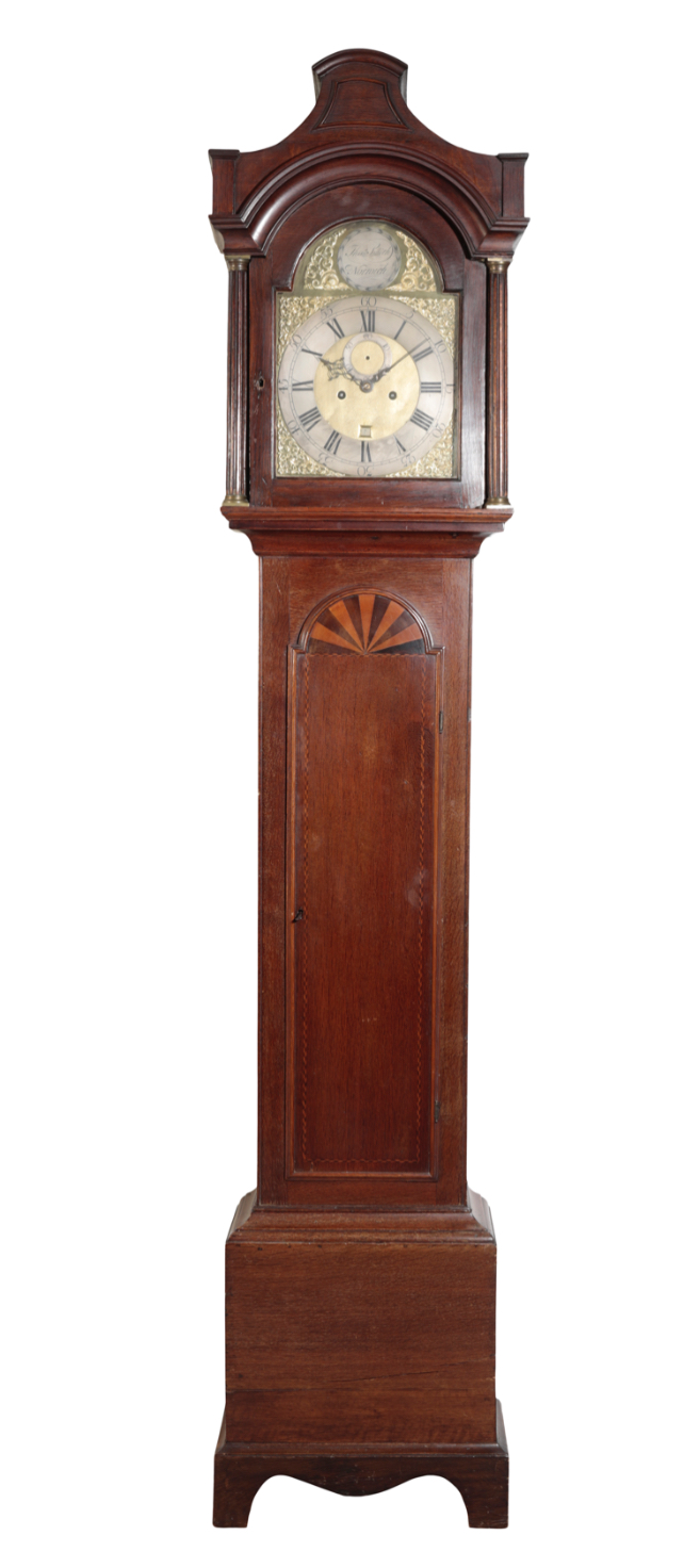 A GEORGE III OAK LONGCASE CLOCK