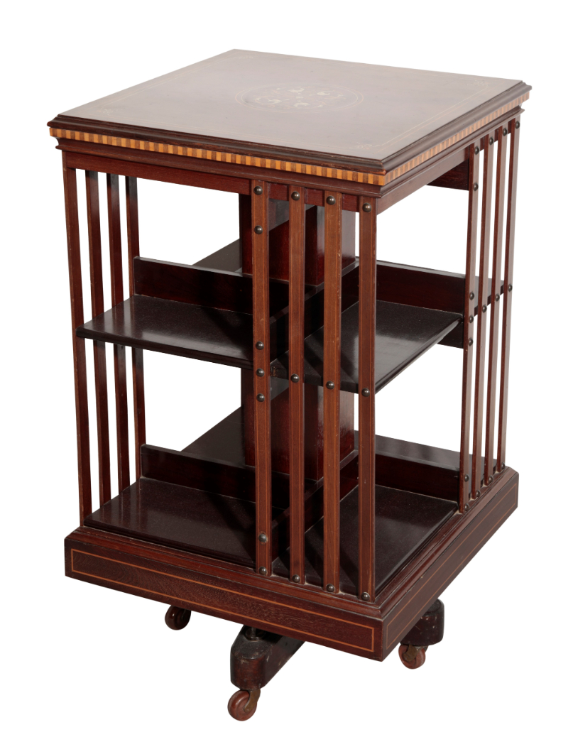 A VICTORIAN MAHOGANY AND MARQUETRY
