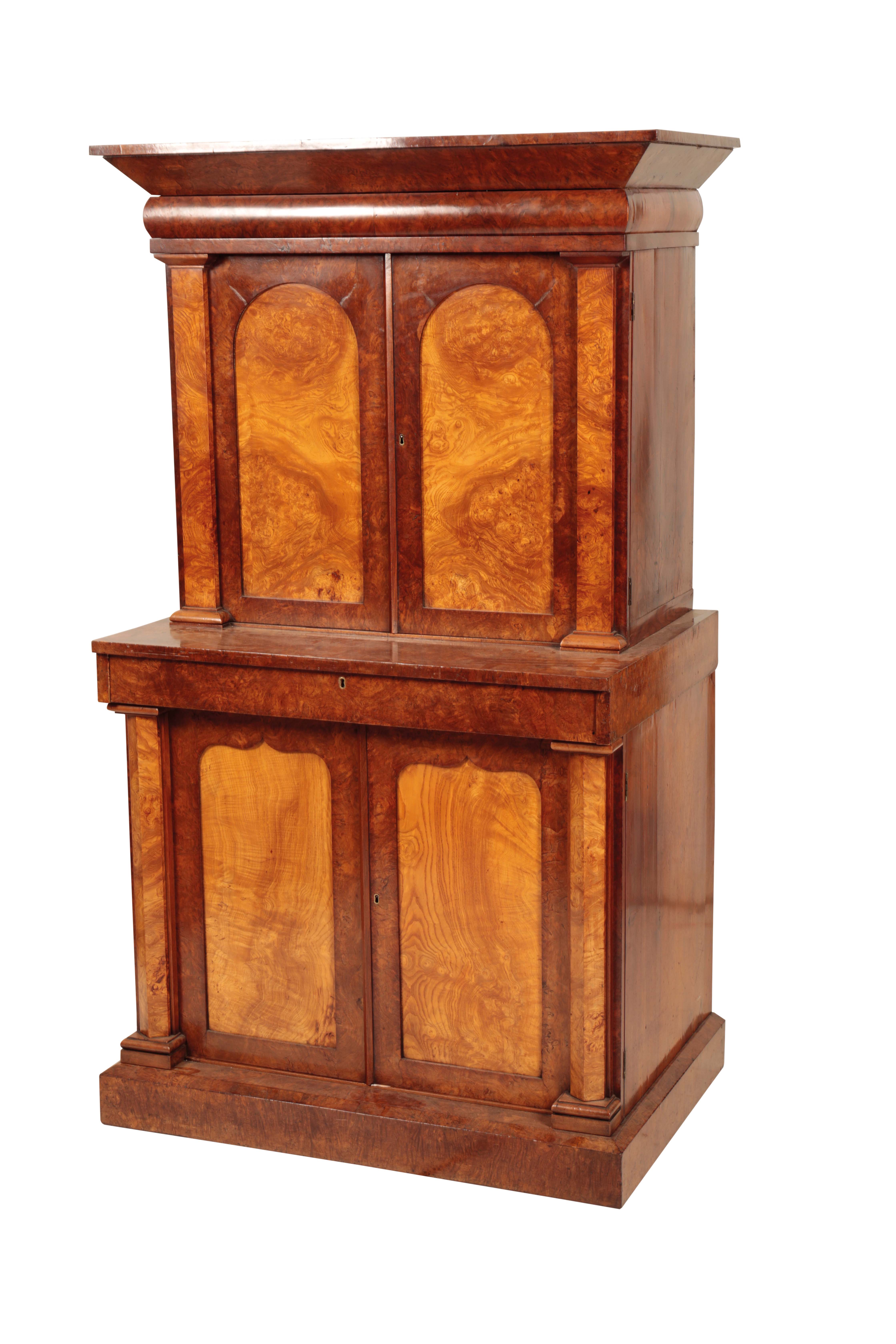 A CONTINENTAL WALNUT AND ASH SECRETAIRE 33905c