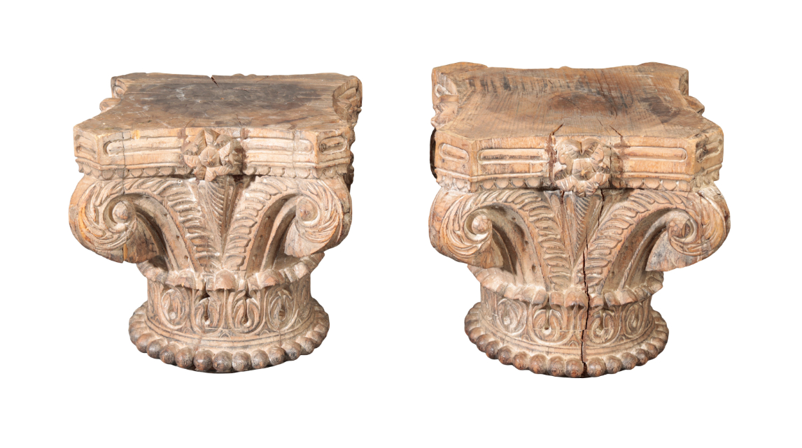 A PAIR OF ANGLO INDIAN CARVED AND 339070