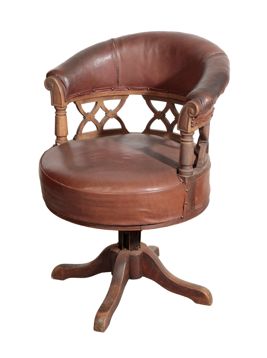 A VICTORIAN MAHOGANY AND FAUX LEATHER 33908f