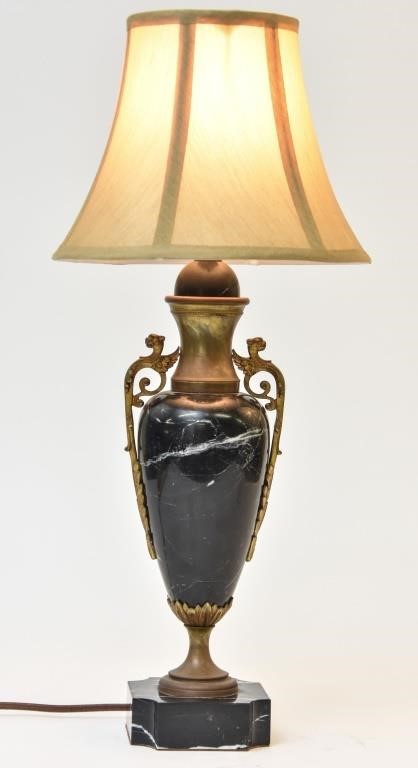Marble urn form table Lamp, circa