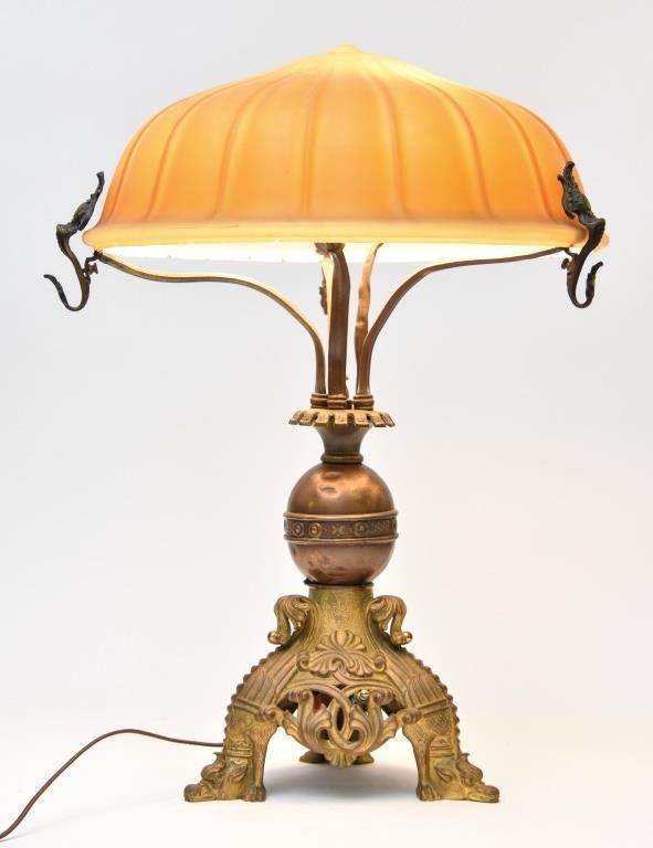 Bronze gilt table lamp circa 1920