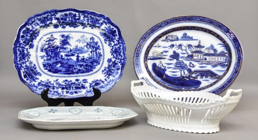 Three English platters, one in the Chinese