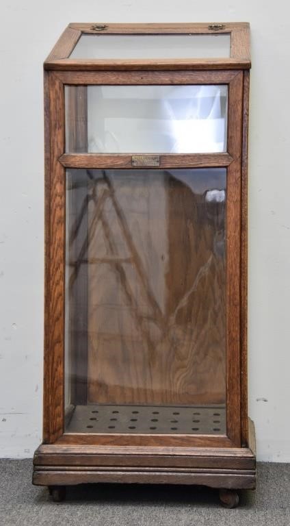 Rare oak cane display case, circa