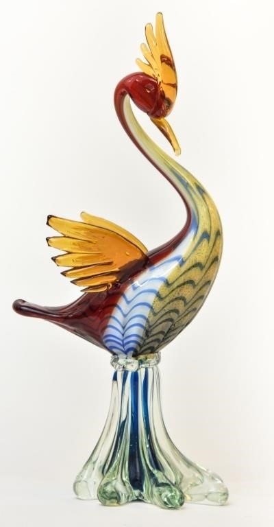 Colorful Italian glass bird, 20th