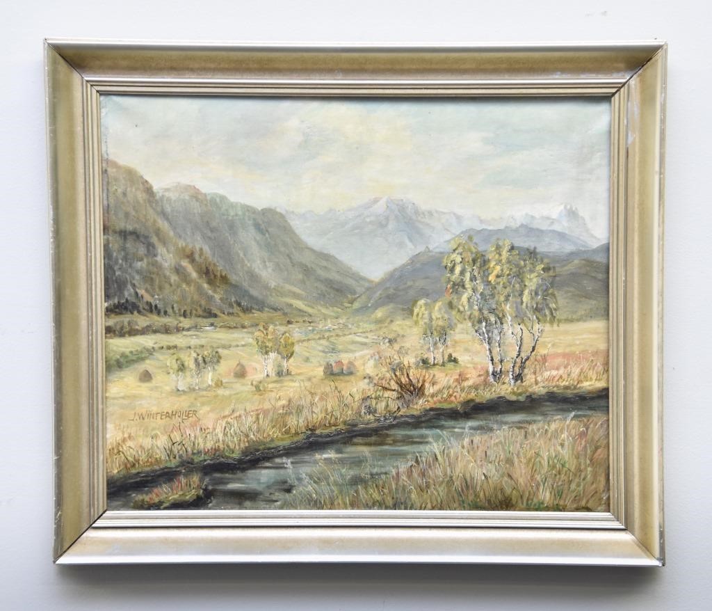 J Winterholler oil on canvas mountain 33917c