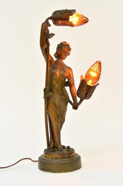Victorian spelter metal faux bronze 3391ab