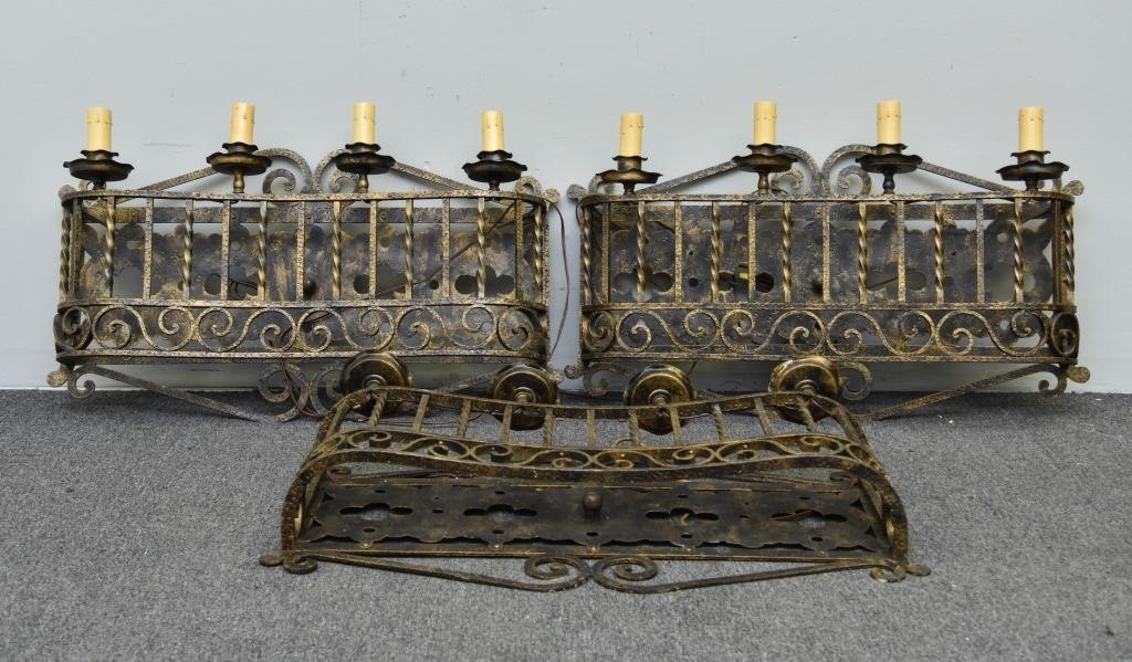 Set of three wrought iron theatre 3391b7