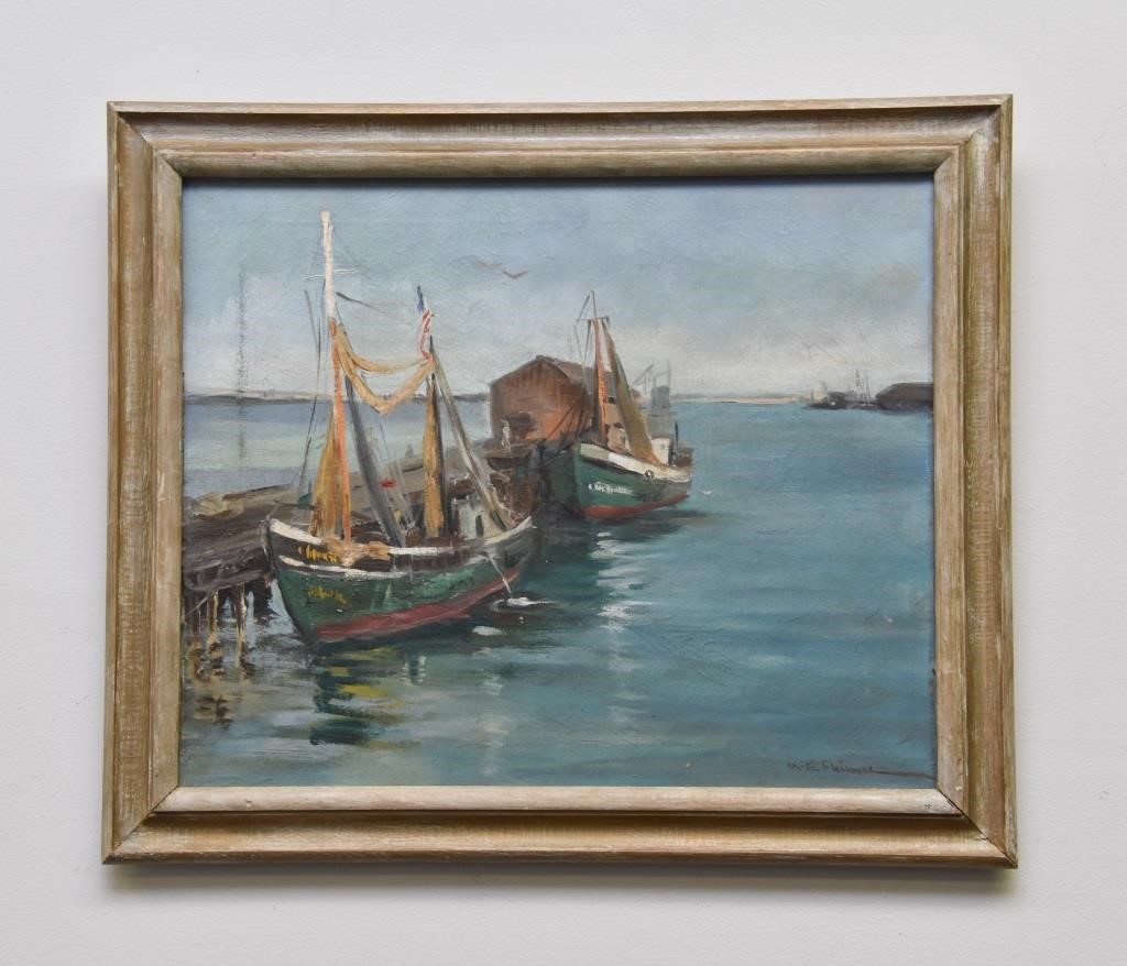 Oil on canvas New England fishing 3391e6