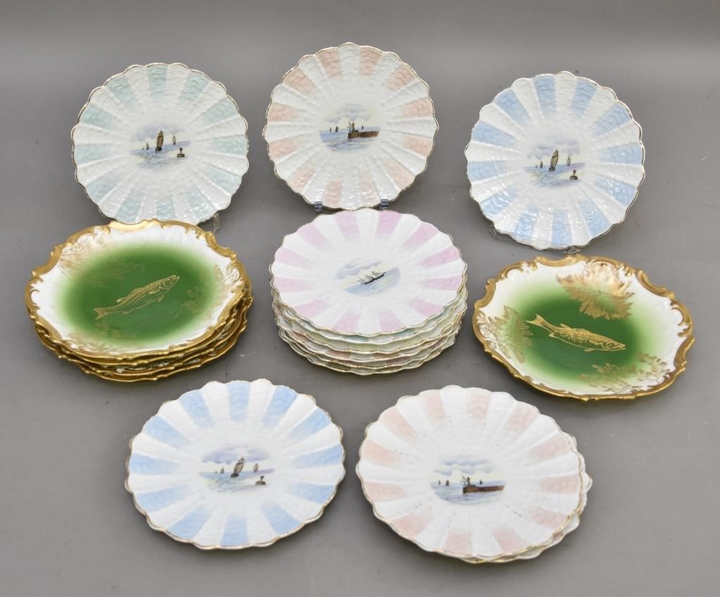Set of twelve porcelain ship desert 3391f1
